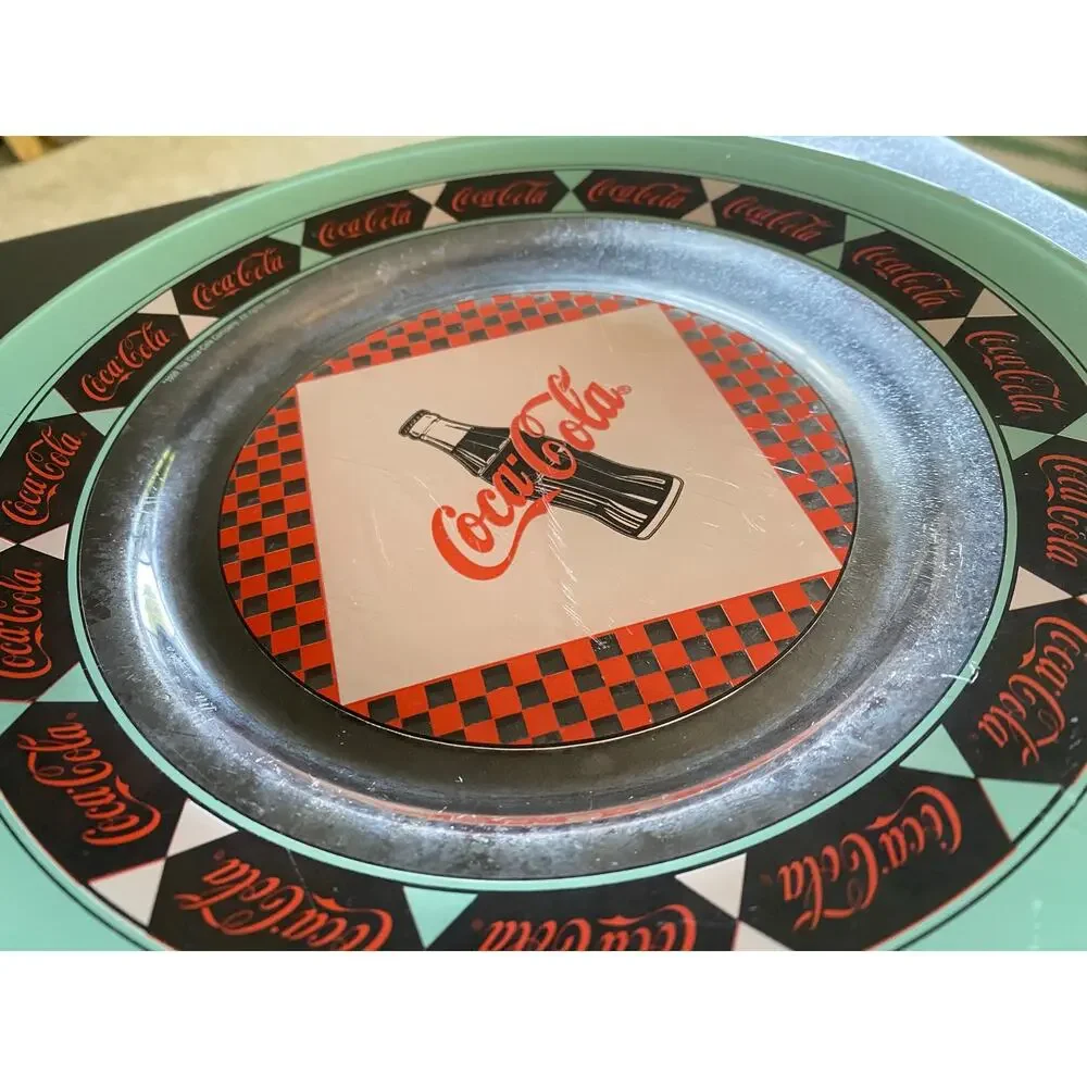 Vintage Arcoroc France Coca-Cola Glass Luncheon Plates Set of 4 9.5